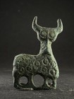 Ancient Celtic Bronze Decorated Fibula In Form Of Ibex Goat Ram Circa 200-100bce