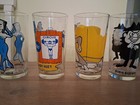 Vintage 1970s Pepsi Collector Series Glass Lot Of 4  Natasha  Boris  Tom  Huey 
