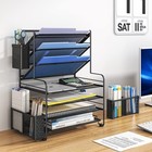 7 Tier Desk File Organizer  Letter Tray Paper Organizer With Pen Holder And M   