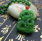 Natural Green Hand-carved Chinese Hetian Jade  100 Pendant - Dragon-free Necklac