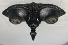 Vtg Ceiling Light Antique Cast Iron Fixture Flush Victorian Art Deco Usa  k20