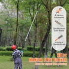 Manual Pole Saw Extendable Tree Pruner 4 9-20 Ft Aluminum Alloy Pole