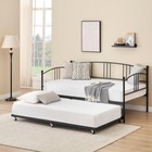 Twin Daybed sturdy Metal Day Bed W steel Slat Support headboard Sofa Bed bedroom