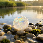 Natural Angel Aura Quartz Crystal Sphere Carved Moon Ball Iridescent Gem Decor