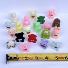 20 Vtg Mini Flocked Fuzzy Animals Figurines Teddy Bear Bunny Rabbits Frog Lot