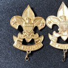    2    Vintage Bsa Boy Scouts Of America Be Prepared Eagle 1911 Fleur De Lis Pin
