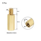M6 X 20 Mm   8 Mm Male To Female Hex Brass Spacer Standoff 5pcs