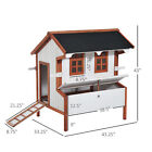 Chicken Coop Hen Cage Poultry Hutch Nesting Box Roof Wooden Large House Door