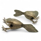 Vintage Pair Of Solid Brass Little Birds Set Decorative Figurines Euc 5 5  L