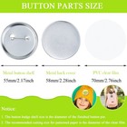 150 Pcs 58mm 2 28inch Blank Buttons Making Supplies 58mm 2 28inch  Clear