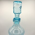 Italian Vintage 1960 s Empoli Glass Mcm Aqua Blue Genie Bottle Decanter 19    Tall