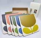 New Orla Kiely Block Flower Set Of 6 Multicolor Coasters In Box 