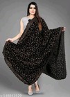 Heavy Embroidery Black Velvet Dupatta For Bride And Women 2 3 Mtr 