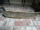 Antique English Brass Fireplace Fender