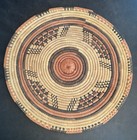 African Woven Coiled Wall Flat Basket Bowl D 13 5   handmade Rustic Tribal