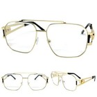 Classic Elegant Vintage Retro Hip Hop Rapper Clear Lens Eye Glasses Gold Frame