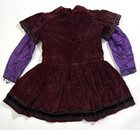 Antique French Theater Costume Dress robe - Burgundy Purple Velvet Early 20th C 