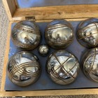 Vintage Logix Heavy Chrome Bocce Boules Petanque Ball Set 8 Heavy Metal Balls