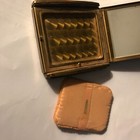 Vintage Rare 1930s Marathon Powder Compact W  Mirror Puff Gold Toned 2 75 l