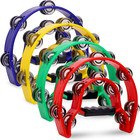 4 Pack 10 Double Row Tambourine  Half Moon Musical Tambourine 20 Metal Jingle   