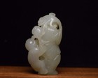 Chinese Antique Vintage Hetian Jade Carved Exquisite Child Statue Collection Art