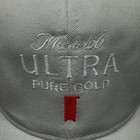 Michelob Ultra Pure Gold Hat Cap Snap Back Trucker One Size Mens White Mesh Beer