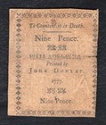 April 10  1777 9d Nine Pence Pennsylvania Colonial Currency Note  c 