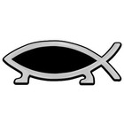 Fish With Feet Plastic Auto Emblem -  silver  5   X 2   
