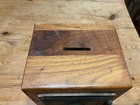 Vintage 1950s Wooden Post Office Box Lock Box Coin Bank Combination Metal Lock