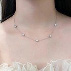 5mm D Vvs1 Moissanite Bubble Necklace Gift For Her 925 Sterling Silver Chain 