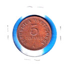 1923 Angola 5 Centavos  km-64  Bronze  lisbon Mint  Rim Ding