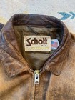 Schott Nyc Mens Brown Leather Bomber Jacket 44 Full Zip Lined Short