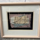 Vtg 80s Mixed Media Abstract Collage Art Torn Paper Pastel Signed Framed