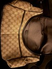 Gucci Gg Supreme Beige Brown Canvas Logo Baby Diaper Bag Adjustable Strap Zipper
