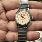 Working Vtg Ingersoll Mickey Mouse 24mm Manual Wind Watch Unisex Fit 7in Rare