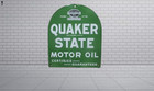 Quaker State Motor Oil Rare Porcelain Enamal Heavy Metal 24  Inches Double Side
