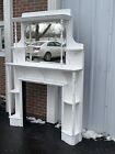 Late 1880s Original Salvaged Chicago Solid Cherry Wood Eastlake Fireplace Mantel