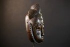 African Baule Mask Hand Carved Tribal Wood Wall Decor Art -g5215