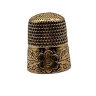 Atq Signed 10k Yellow Gold Victorian Stern Bros Engraved Flower Sewing Thimble