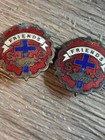 Friends S t s  Religious Cross Pinback lapel Pins Red   Blue Lot Of 2