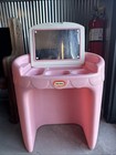 Little Tikes Vanity Playset W mirror   Desk - Pink white  -vintage -kids