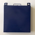 Vintage Johnson   Johnson First Aid Storage Box Lrg Blue Metal Wall Mount Rare
