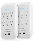 2x 6 Outlet Extender Surge Protector 2 Usb Wall Charger Adapter Tap  etl Listed 