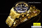 Men s Invicta Pro Diver Scuba Chronograph Blue Dial 18kt Gold Plated Ss Watch