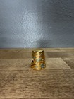 Vintage Cloisonne Enameled Thimble Crain Floral Design Gold Trim 1   