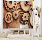 Industrial Tapestry  Inside The Clocks Theme Gears Mechanical Device Image In St