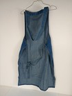 Vtg Denim Full Cotton Bib Apron Impressions Straps Pockets Blue 35  Long New