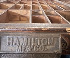 Antique Hamilton Mfg  Co  Wood Printers Drawer Letterpress Type Tray Shadow Box