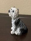Darling White   Black Terrier Dog Figurine Resin Sculpture 4 25  