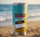 Puerto Rico Cerveza Medalla Light Beer Vieques Lim Ed  Tumbler  vaso     Bad Bunny